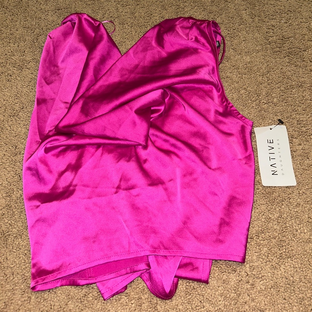NEW pink cowl neck top! size M